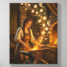 St. Brigid Schmiedefeen Blumen Fantasy-Kunst