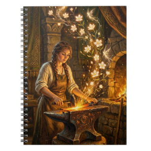 St. Brigid-Schmiedefeen Blumen Fantasy-Kunst Notizblock