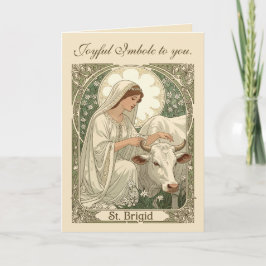 St. Brigid Schutzpatronin Irlands In Weiß Karte