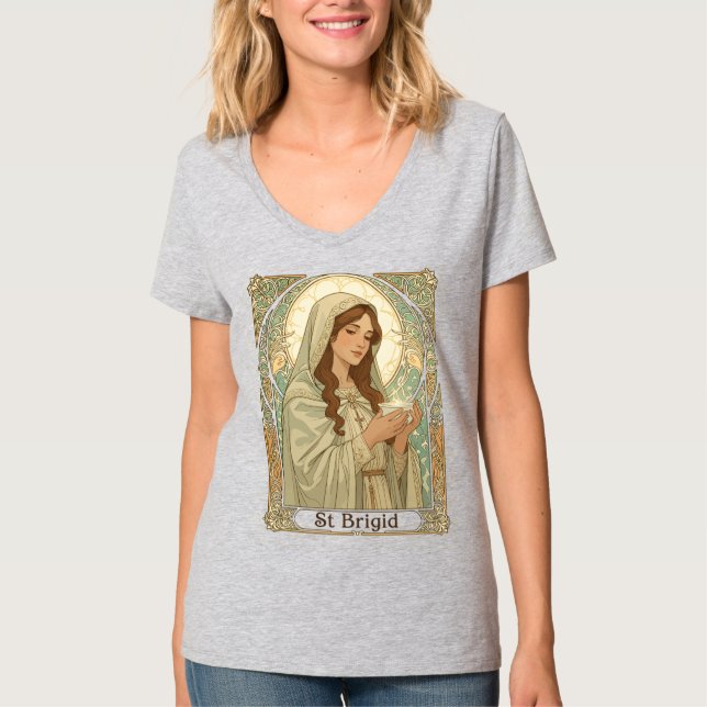St Brigid The Patron Of Dairy Workers T-Shirt (Vorderseite)
