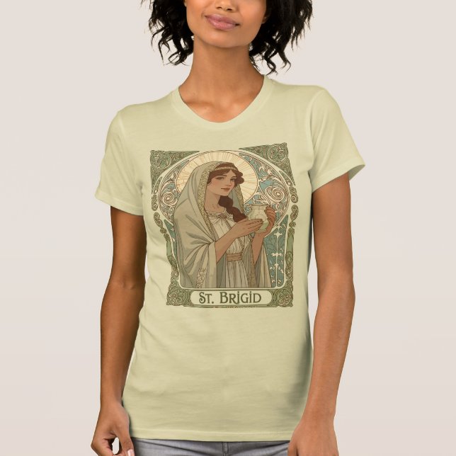 St Brigid The Patron Saint of Dairymaids T-Shirt (Vorderseite)