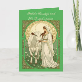 St. Brigid und weiße Kuh Karte