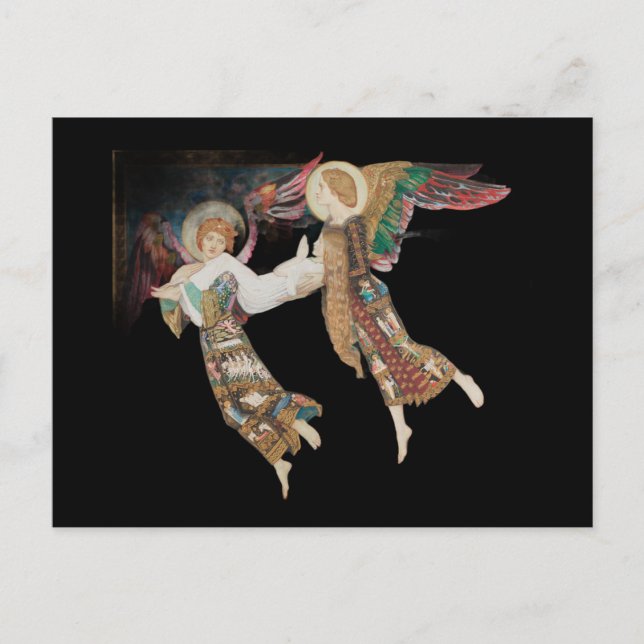 St. Brigid wird von Engeln davongetragen Postkarte (Vorderseite)