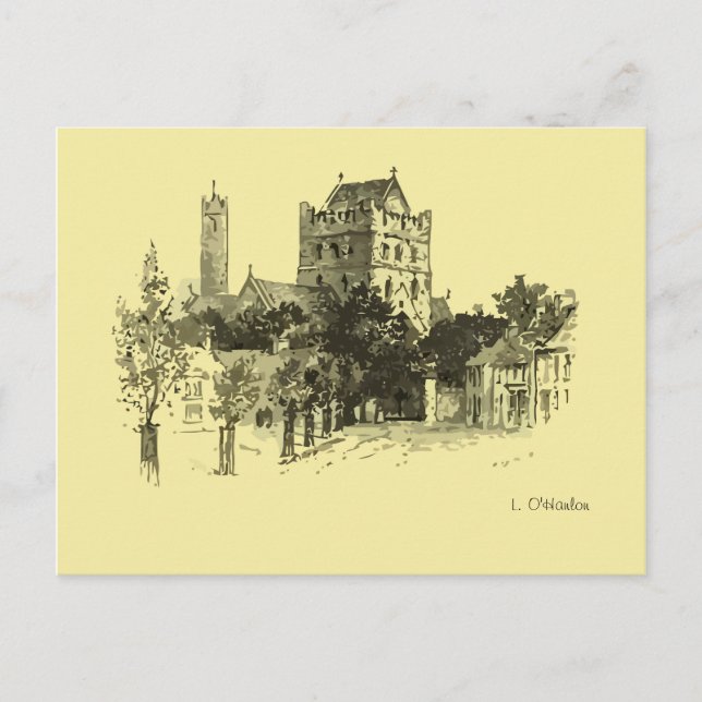 St. Brigid's Church, Round Tower, Kildare Postkarte (Vorderseite)