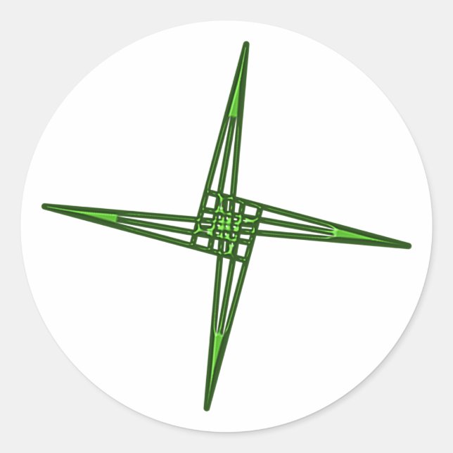 St. Brigids Kreuz Cross Irland Ireland Eire Runder Aufkleber (Vorderseite)