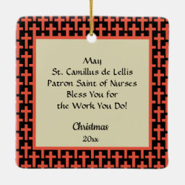 St. Camillus Comforting an Invalid (M 021) Keramikornament