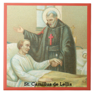 St. Camillus tröstet einen Kranken (M 021) Fliese