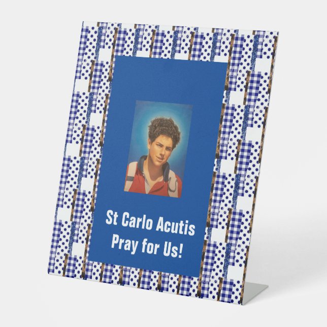 St Carlo Acutis Card Sockelschild (Vorderseite)