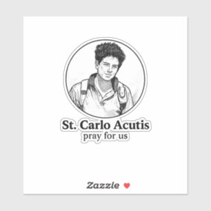 St. Carlo Acutis Religious Icon & Sketch Design Aufkleber