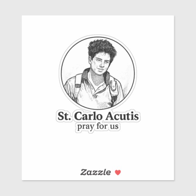 St. Carlo Acutis Religious Icon & Sketch Design Aufkleber (Blatt)