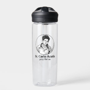 St. Carlo Acutis Religious Icon & Sketch Design Trinkflasche