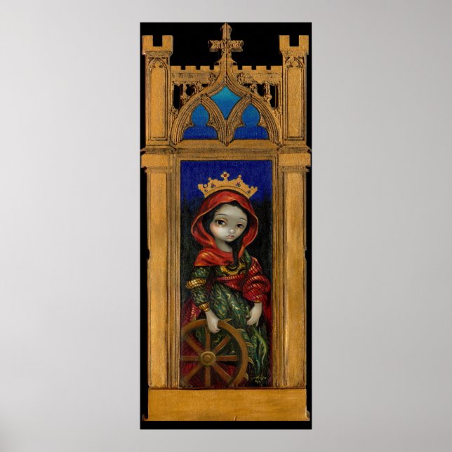 St. Catherine Ikone gotische Kunst Print Poster (Vorne)