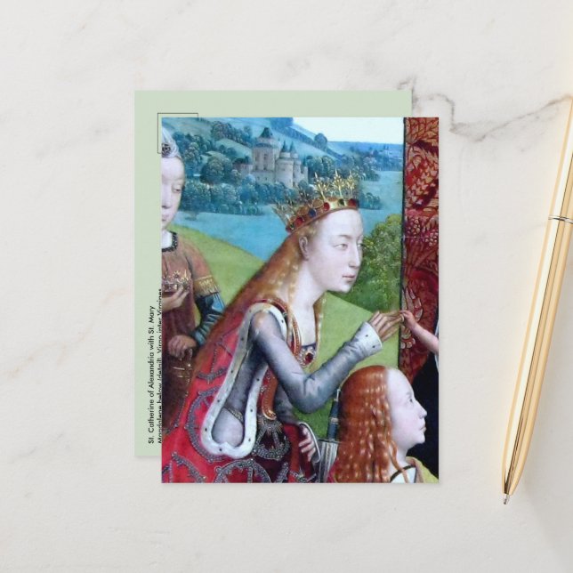 St. Catherine von Alexandria (Einzelheiten; M 070) Postkarte (Vorderseite/Rückseite Beispiel)