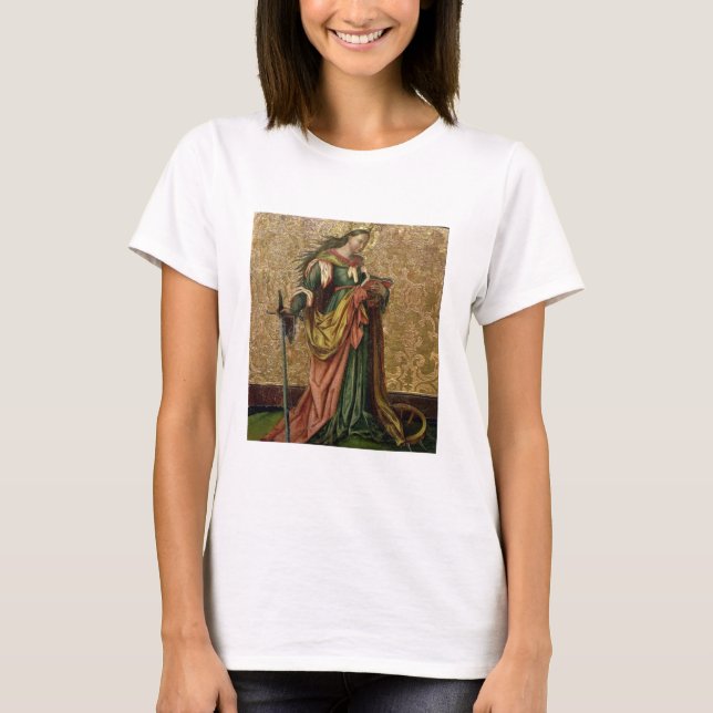 St. Catherine von Alexandria (Öl auf Tafel) 2 T-Shirt (Vorderseite)