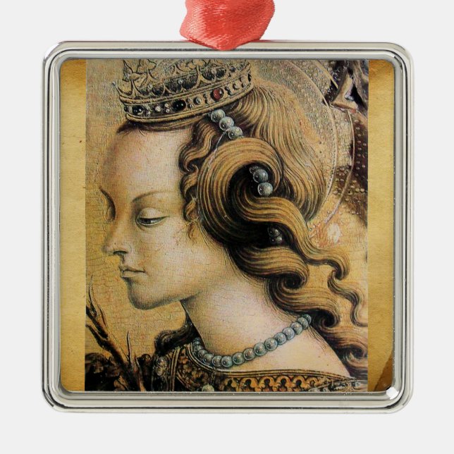 St. Catherine von Alexandria Silbernes Ornament (Vorne)