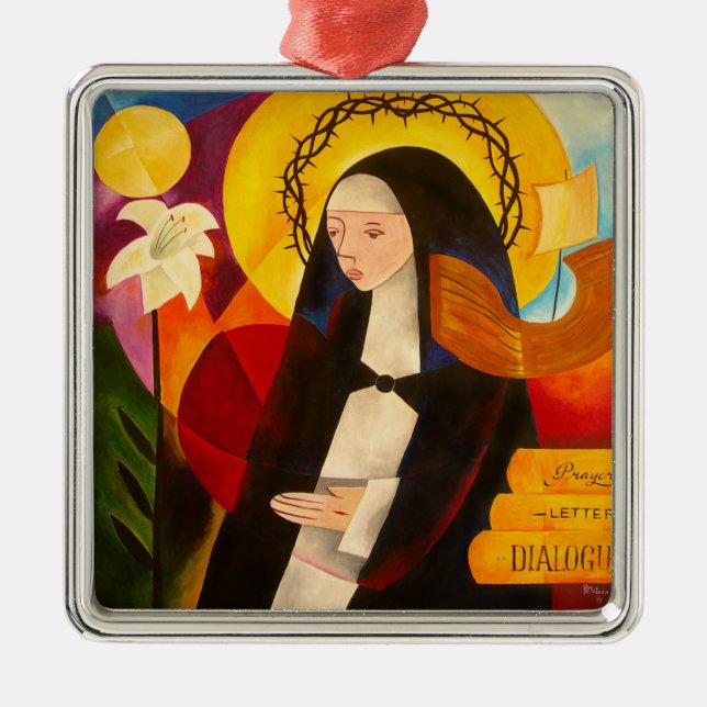 St. Catherine von Siena 2007 Silbernes Ornament (Vorne)