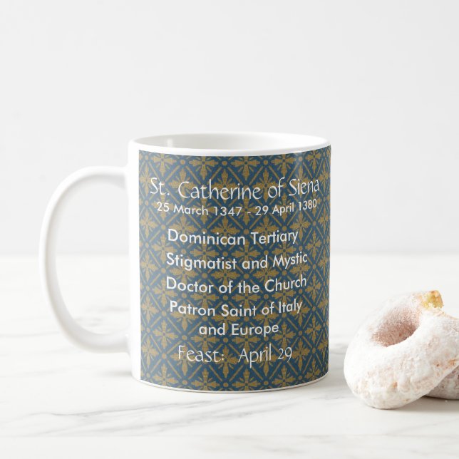 St. Catherine von Siena (BK 19) Kaffeemaschine Tas Kaffeetasse (Mit Donut)