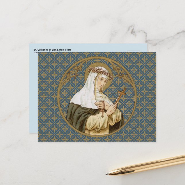 St. Catherine von Siena (BK 19) Postkarte (Vorderseite/Rückseite Beispiel)