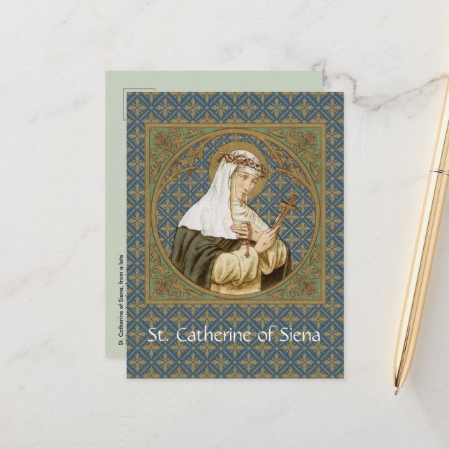 St. Catherine von Siena (BK 19) Postkarte (Vorderseite/Rückseite Beispiel)