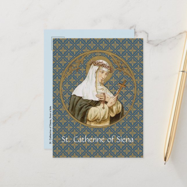St. Catherine von Siena (BK 19) Postkarte (Vorderseite/Rückseite Beispiel)