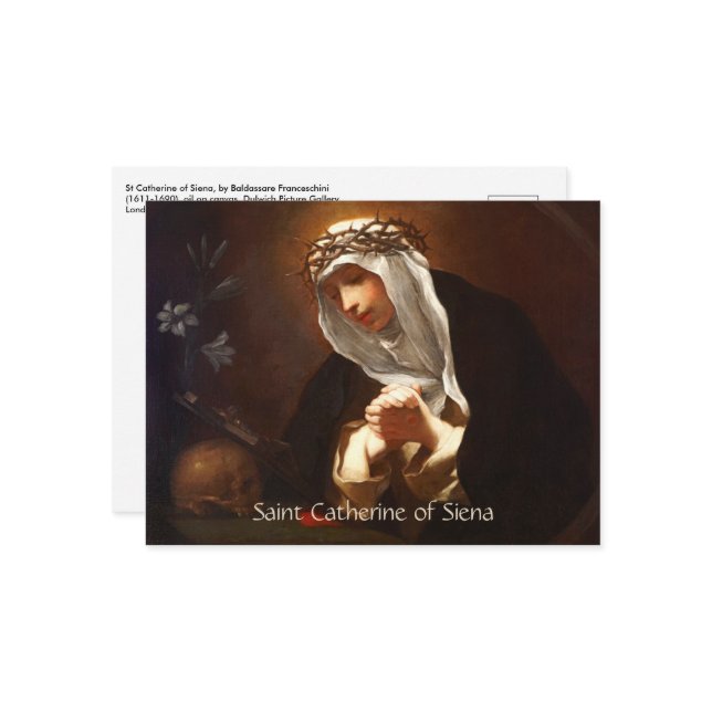 St. Catherine von Siena (Franceschini) Horizontal Postkarte (Vorderseite/Rückseite Beispiel)