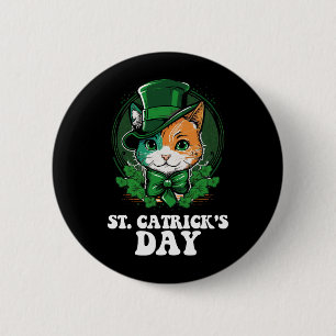 St Catricks Day Cat Lovers St Patrick's Day Button