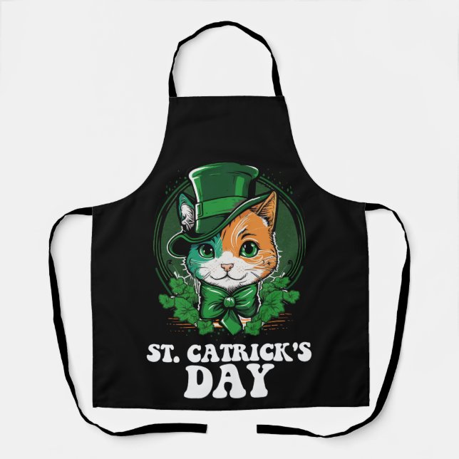 St Catricks Day Cat Lovers St Patrick's Day Schürze (Vorderseite)