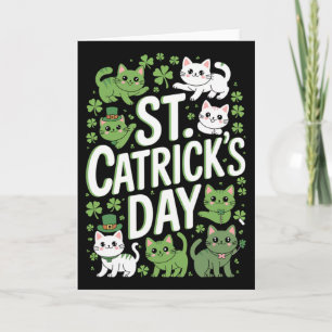St. Catricks Day Glückskatzen Lustiger Saint Paddy Karte