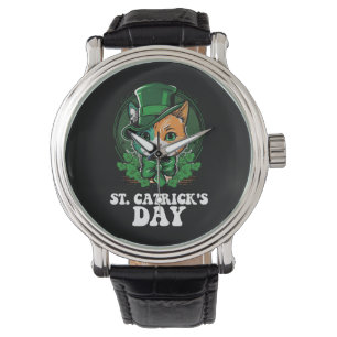 St Catricks Tag Katzenliebhaber St Patrick's Day Armbanduhr