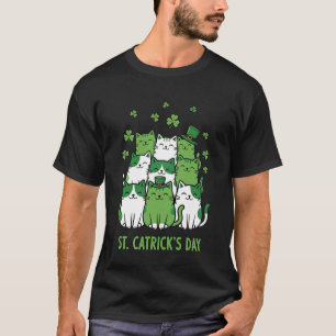 St. Catrick's Tag Lustige Katzen St Patricks Tag S T-Shirt