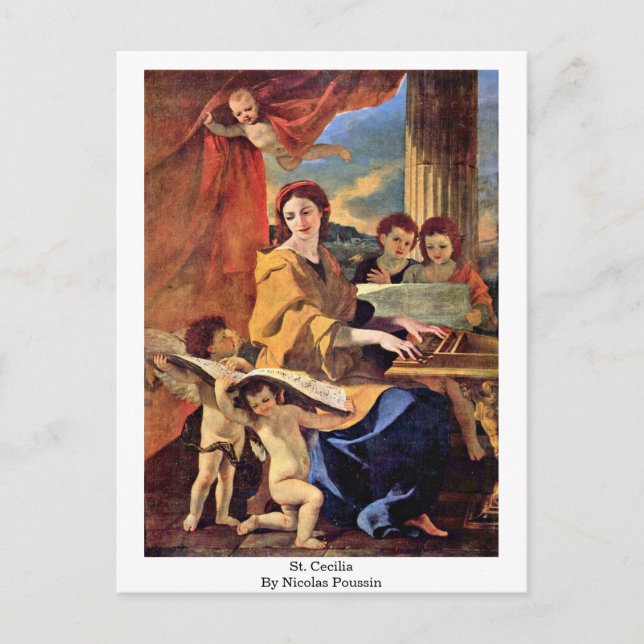 St. Cecilia By Nicolas Poussin Postkarte (Vorderseite)