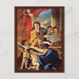 St. Cecilia by Poussin Nicolas (beste Qualität) Postkarte