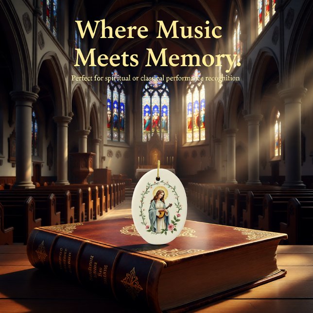 St Cecilia God's Peace and Blessings Scripture Keramik Ornament (Von Creator hochgeladen)