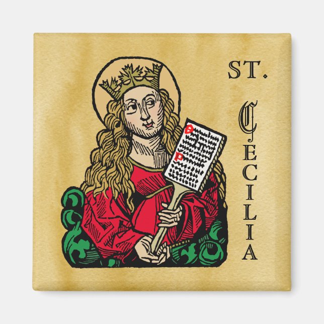 St. Cecilia mit Hymn Board (Nürnberg) Magnet (Vorne)