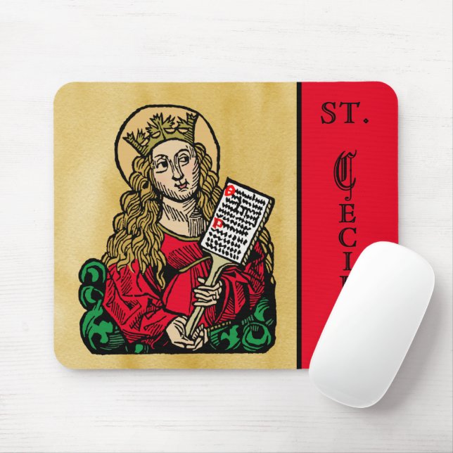 St. Cecilia mit Hymn Board (Nürnberg) Mousepad (Mit Mouse)