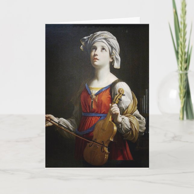 St. Cecilia Musicians Religious Catholic Saint Karte (Vorderseite)
