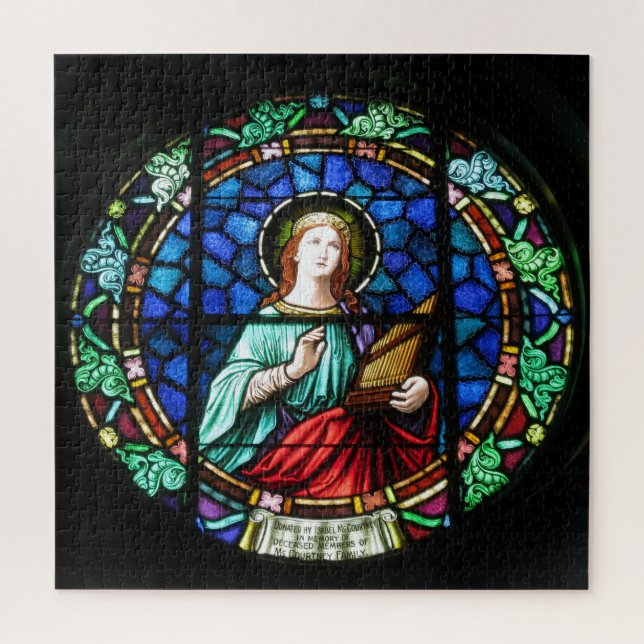 St. Cecilia Runder Hartglas Puzzle (Vertikal)