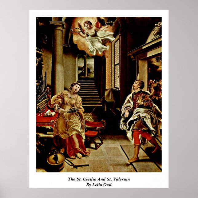 St. Cecilia und St. Valerian Von Lelio Orsi Poster (Vorne)
