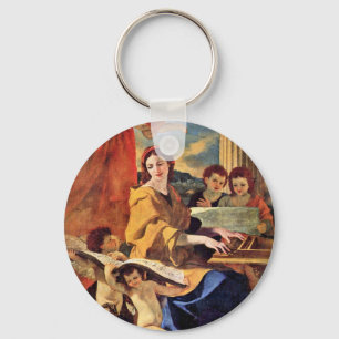 St. Cecilia von Poussin Nicolas (Beste Qualität) Schlüsselanhänger