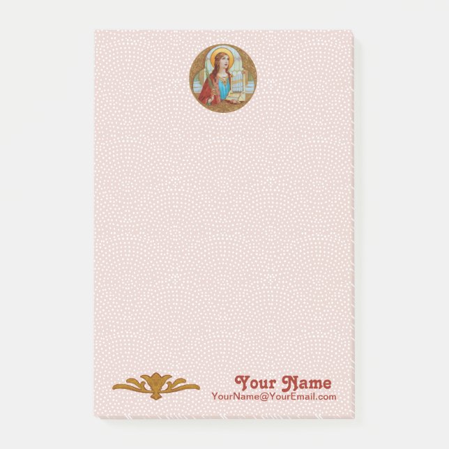 St. Cecilia von Rom (BK 003) 4"x6" Post-it Klebezettel (Vorderseite)
