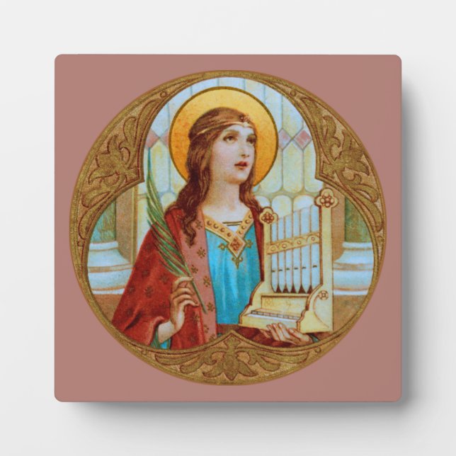 St. Cecilia von Rom (BK 003) 5,25"x5,25" Platz Fotoplatte (Vorderseite)
