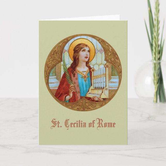 St. Cecilia von Rom (BK 003) Blank Gruß Karte (Vorderseite)