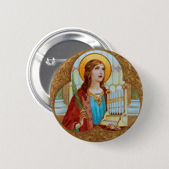 St. Cecilia von Rom (BK 003) Button (Vorne & Hinten)