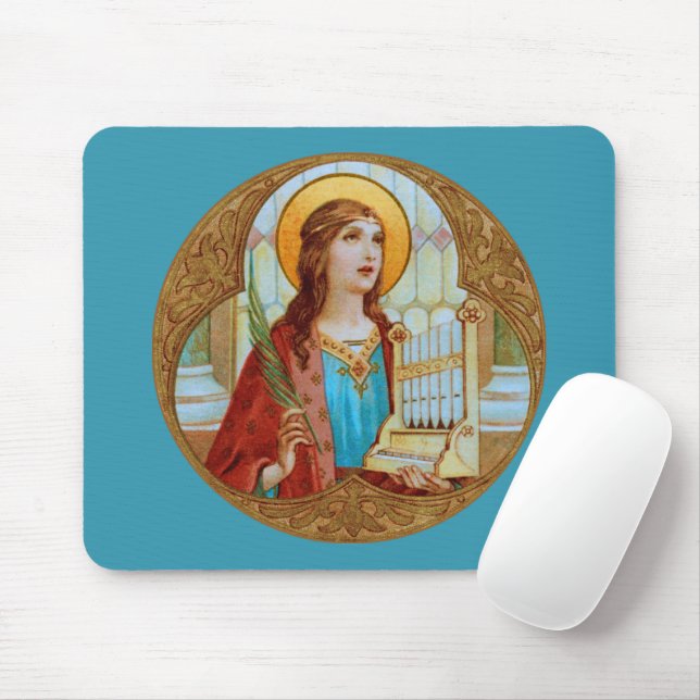 St. Cecilia von Rom (BK 003) Horizontal Mousepad (Mit Mouse)