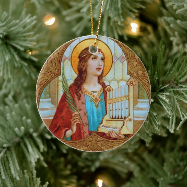 St. Cecilia von Rom (BK 003) Keramik Ornament (Baum)