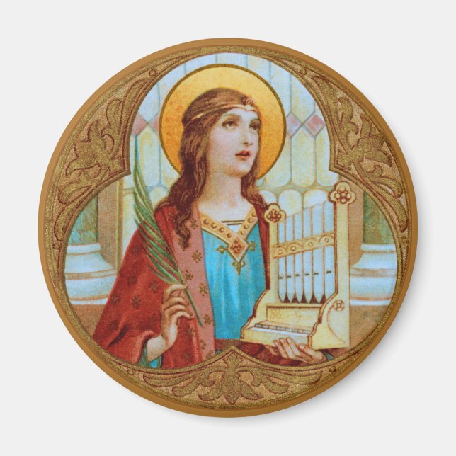 St. Cecilia von Rom (BK 003) Magnet (Vorne)