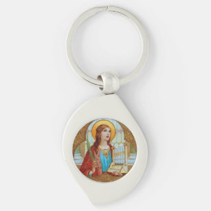 St. Cecilia von Rom (BK 003) Swirl Schlüsselanhänger