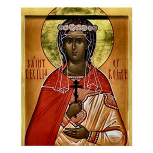 St. Cecilia von Rom Orthodoxe Christliches Symbol Poster