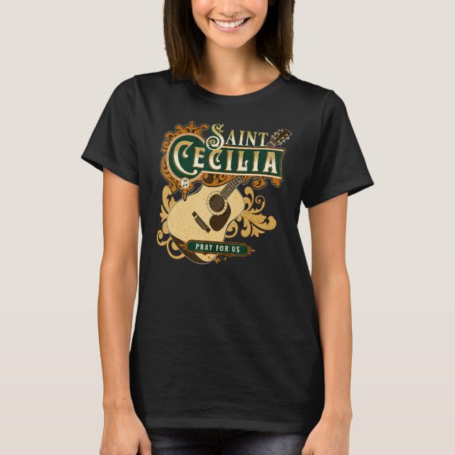 St Cecilia von Rom Schutzheilige der Musik Katholi T-Shirt (Vorderseite)