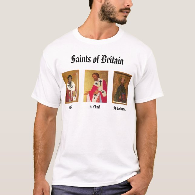 St. Cedd, St. Tschad, St.Columba, Heilige von T-Shirt (Vorderseite)